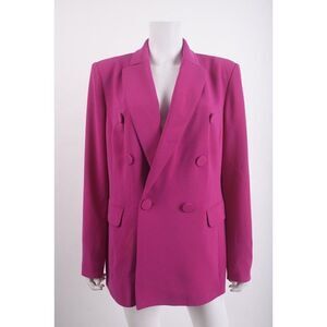 Marina Rinaldi Womens Double Breasted Blazer Caraibi Jacket Sz 14 Fuchsia Pink